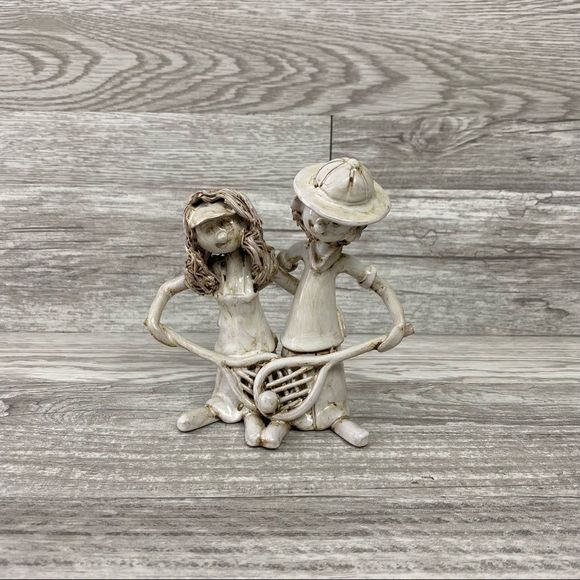 Vtg 70s Rare BENCINI Italy Couple Sculpture Signed Figurine glazed terra cotta - Picture 2 of 8